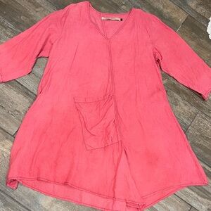 Cynthia Ashby Red Linen Dress